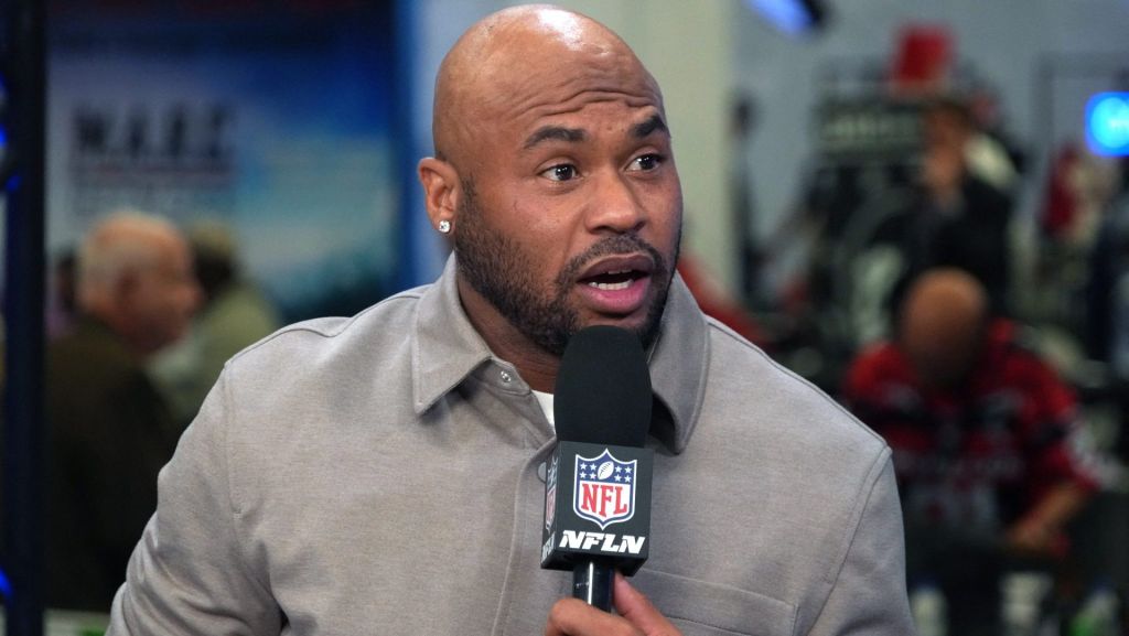 Feb 4, 2026; San Francisco, CA, USA; Carolina Panthers former receiver Steve Smith Sr. on the NFL Network set at the Super Bowl LX media center at the Moscone Center. Mandatory Credit: Kirby Lee-Imagn Images