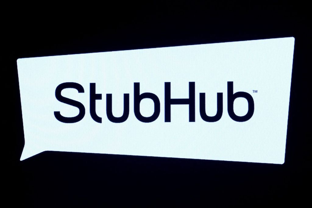 FILE PHOTO: The company logo for Ticket reseller StubHub, is displayed on a screen during the IPO at the New York Stock Exchange (NYSE) in New York City, U.S., September 17, 2025.