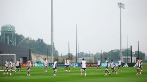 Soccer Football - FIFA World Cup 2026 - Final - Argentina Training - Red Bulls Academy, Morristown, New Jersey, U.S. - July 18, 2026 Argentina players during training