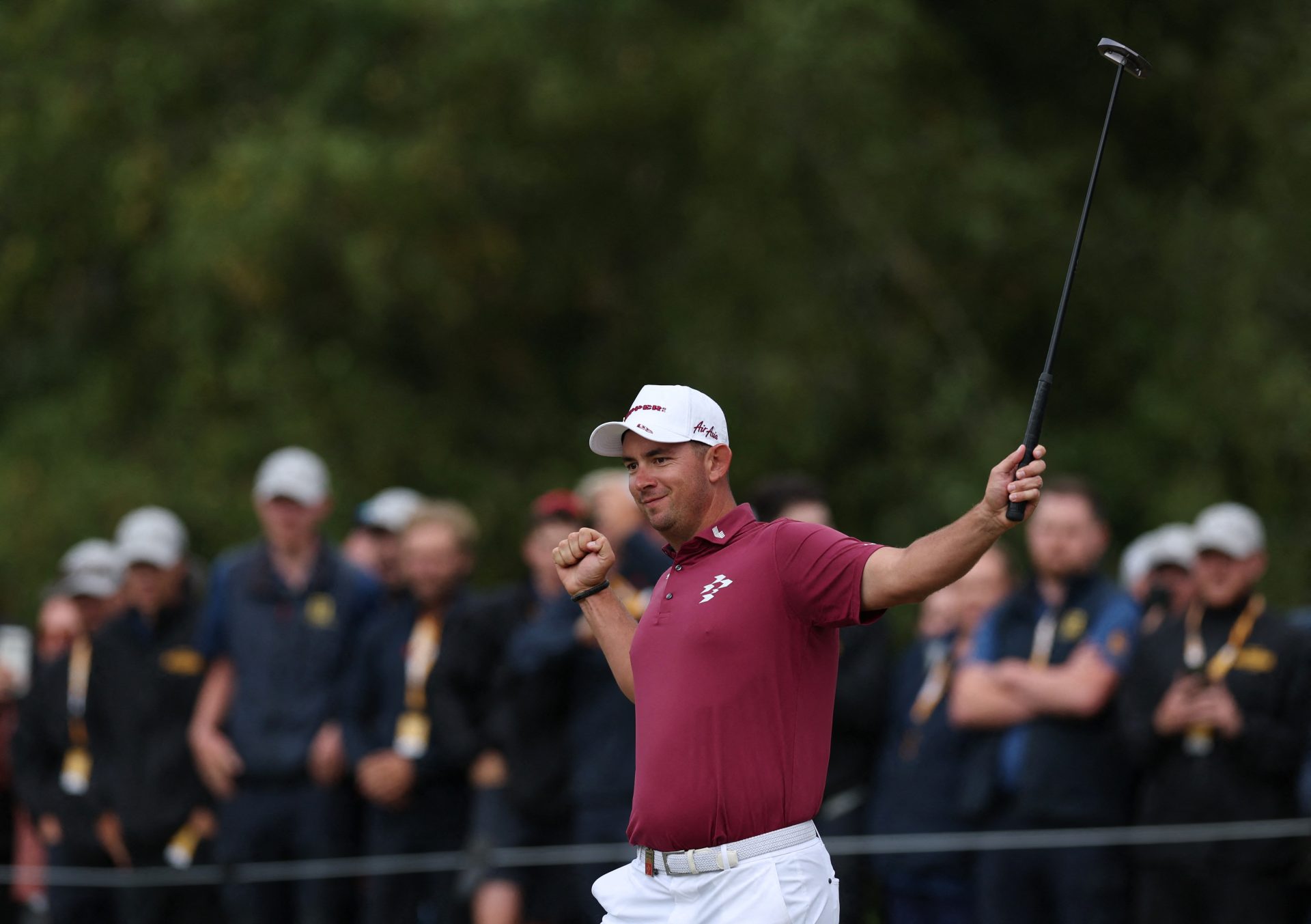 Golf - LIV Golf - United Kingdom - JCB Golf and Country Club, Uttoxeter, Britain - July 26, 2026 Ripper GC's Lucas Herbert celebrates after winning LIV Golf United Kingdom Action Images