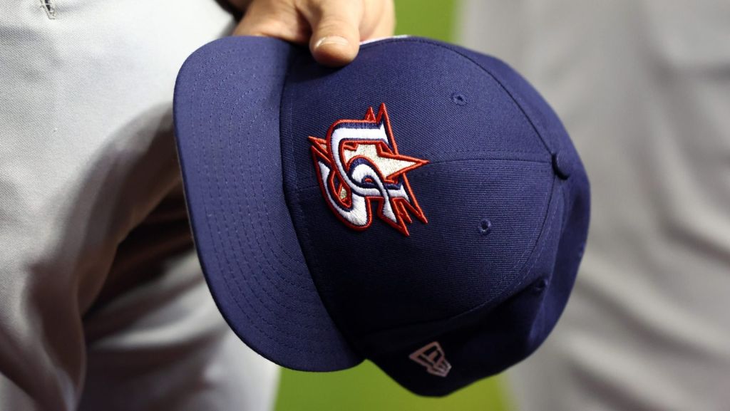Mar 15, 2023; Phoenix, Arizona, USA; Detailed view of a Team USA baseball hat during the World Baseball Classic at Chase Field. Mandatory Credit: Mark J. Rebilas-USA TODAY Sports