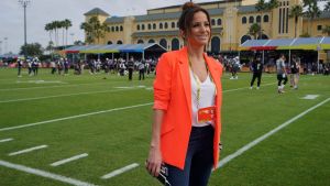 Jan 23, 2020; Kissimmee, Florida, USA; ESPN NFL Countdown analyst Dianna Russini poses during AFC practice at ESPN Wide World of Sports. Mandatory Credit: Kirby Lee-USA TODAY Sports