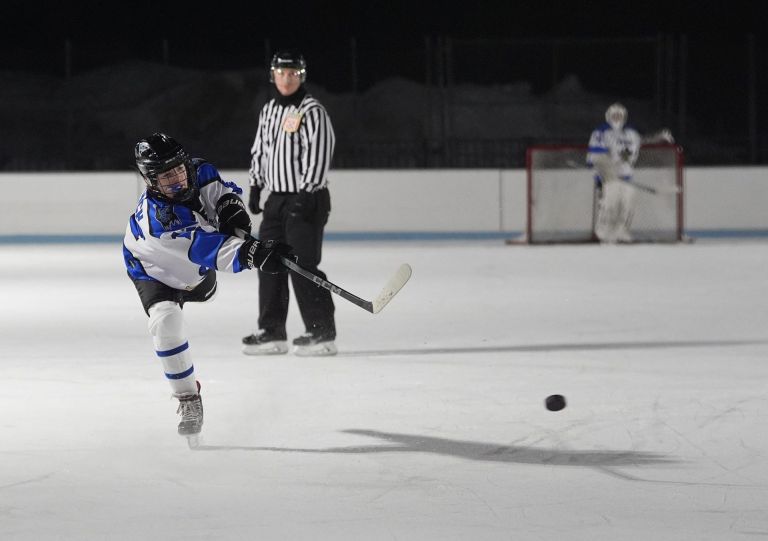 Cortlandt defeats Pearl River 7-2 in ice hockey action at Bear Mountain Ice Rink in Stony Point on December 16, 2025.