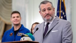 Chairman of the Senate Commerce, Science, and Transportation Committee Senator Ted Cruz (R-TX) speaks during a committee event with the Artemis II crew members on Capitol Hill in Washington, D.C., U.S., May 12, 2026. REUTERS/Kylie Cooper